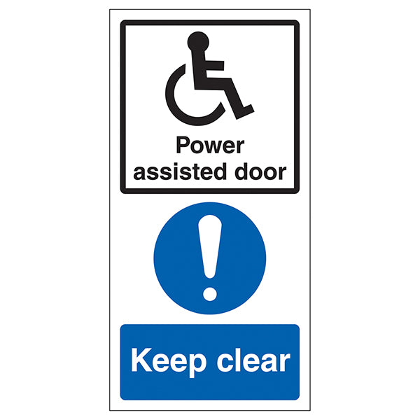 Power Assisted Door Safety Sign Keep Clear For Businesses