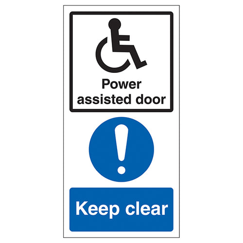 Power Assisted Door Safety Sign Keep Clear For Businesses