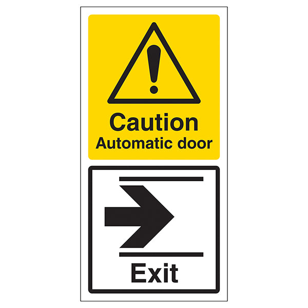 Automatic Door Safety Sign Arrow Right Staff Adhesive