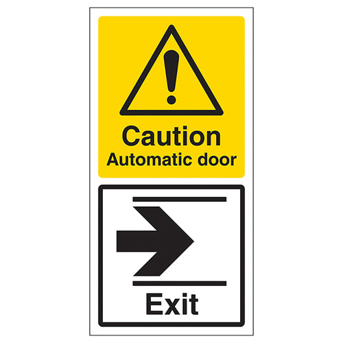 Automatic Door Safety Sign Arrow Right Staff Adhesive