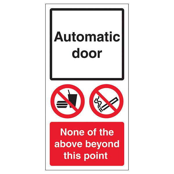 Automatic Door Safety Sign Self Adhesive Staff Warning