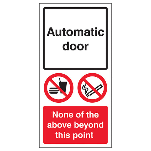 Automatic Door Safety Sign Self Adhesive Staff Warning