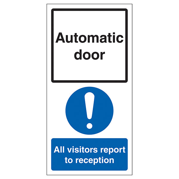 Automatic Door Safety Sign Self Adhesive For Visitors