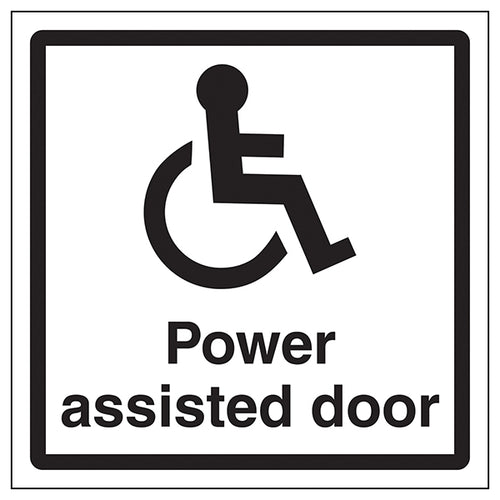 Disabled Power Assisted Door Safety Sign Visible Public