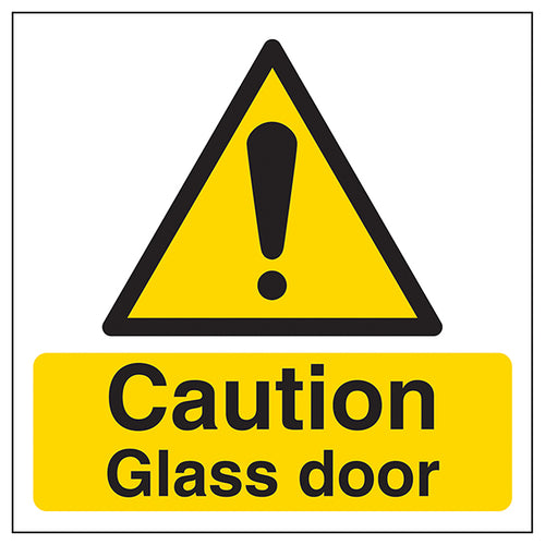 Caution Glass Door Safety Sign High Visibility Commercial
