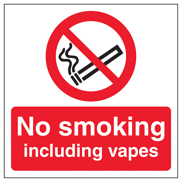 No Smoking Including Vapes Safety Sign Clear For Businesses