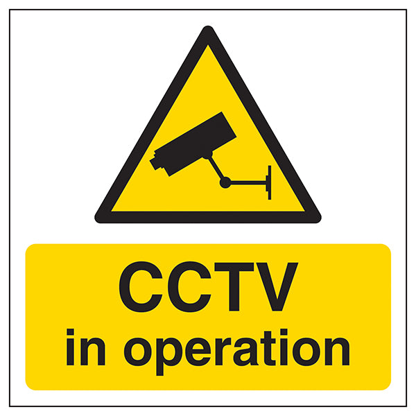 Automatic Door Safety Sign CCTV Warning For Businesses