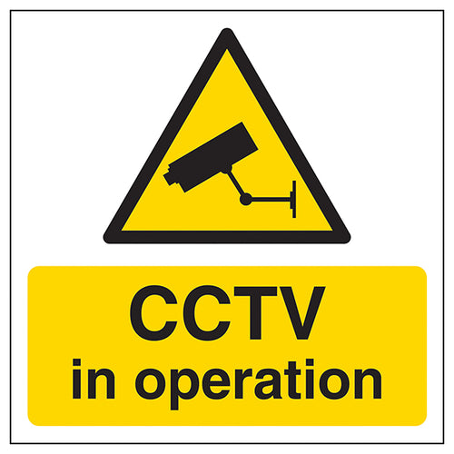 Automatic Door Safety Sign CCTV Warning For Businesses