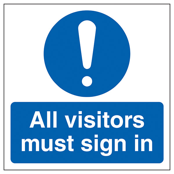 Automatic Door Safety Sign Visitors Must Sign In Clear