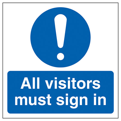 Automatic Door Safety Sign Visitors Must Sign In Clear