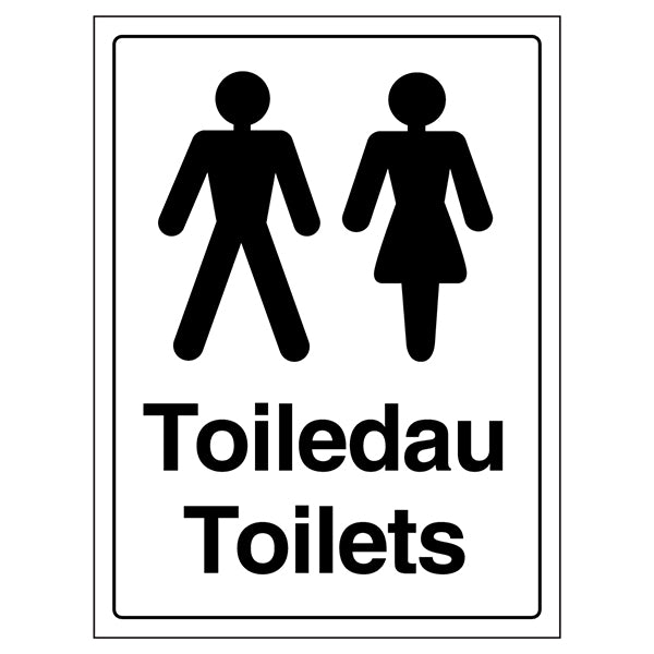 Bilingual Toilets Safety Sign Compliant Clear For Businesses
