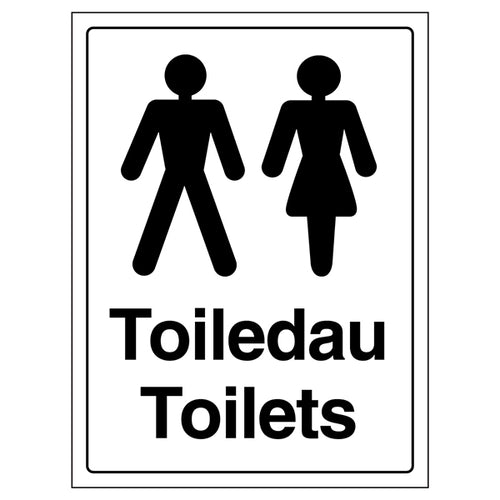 Bilingual Toilets Safety Sign Compliant Clear For Businesses