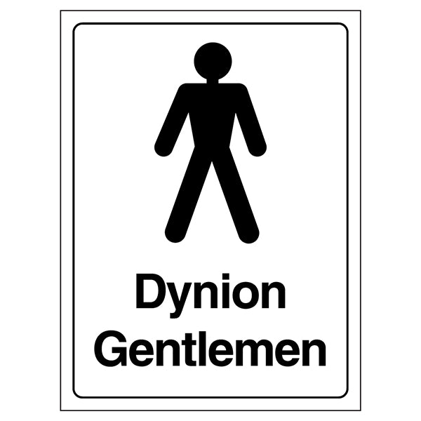 Compliant Welsh English Gentlemen Toilet Safety Sign Public
