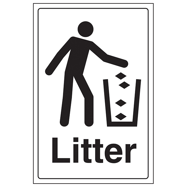Portrait Litter Safety Sign Durable Compliant Workplace