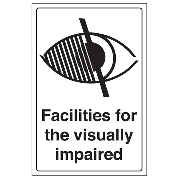 Visually Impaired Facilities Safety Sign Clear Aid For All