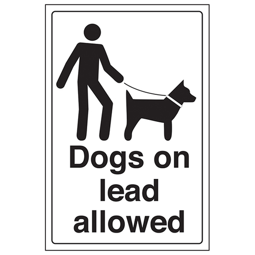 Dogs On Lead Allowed Safety Sign Compliant For Dog Owners