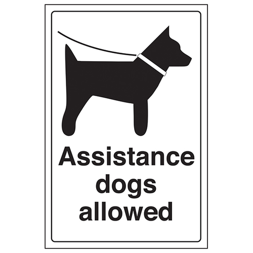 Assistance Dogs Allowed Safety Sign Clear Dog Friendly