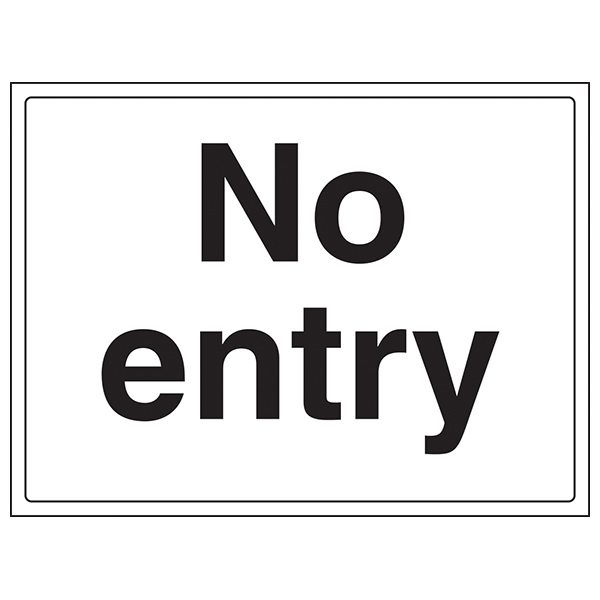 No Entry Safety Sign Large Landscape For Workplace Durable