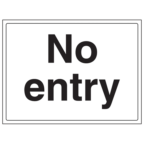 No Entry Safety Sign Large Landscape For Workplace Durable