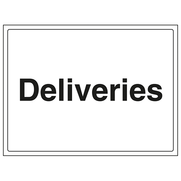 Deliveries Safety Sign Compliant Hotel Staff Notice