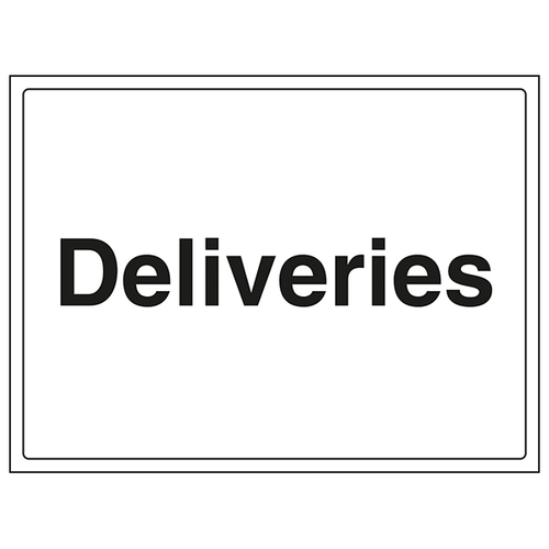 Deliveries Safety Sign Compliant Hotel Staff Notice