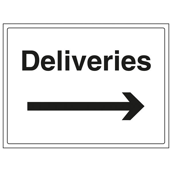 Clear Deliveries Arrow Right Safety Sign For Hotel Staff