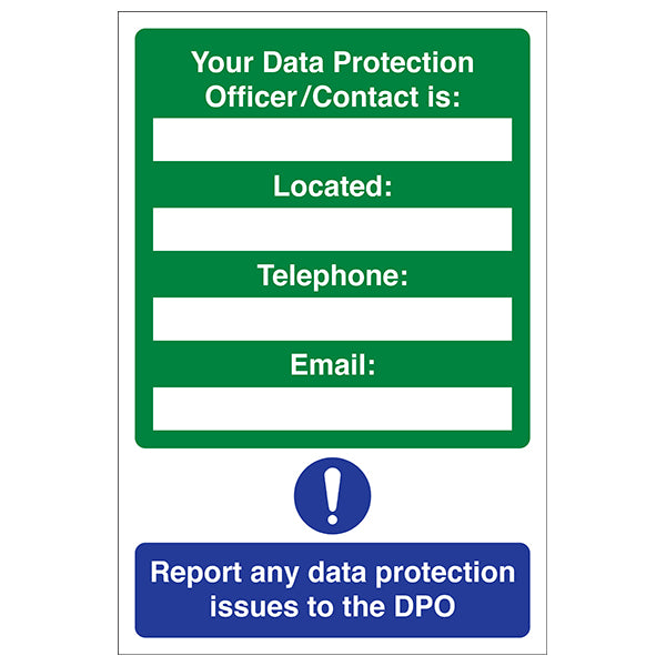 GDPR Data Protection Officer Safety Sign For Staff Now