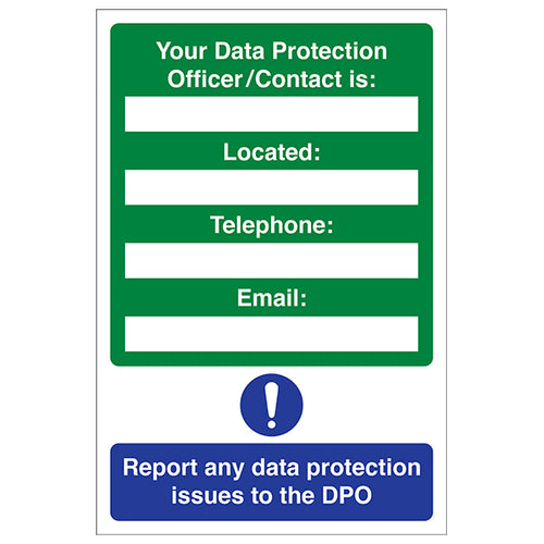 GDPR Data Protection Officer Safety Sign For Staff Now