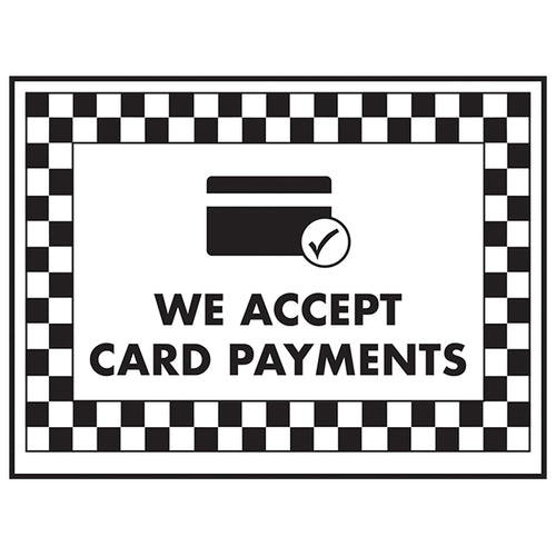 Card Payments Safety Sign Durable Clear Shop Owner Alert