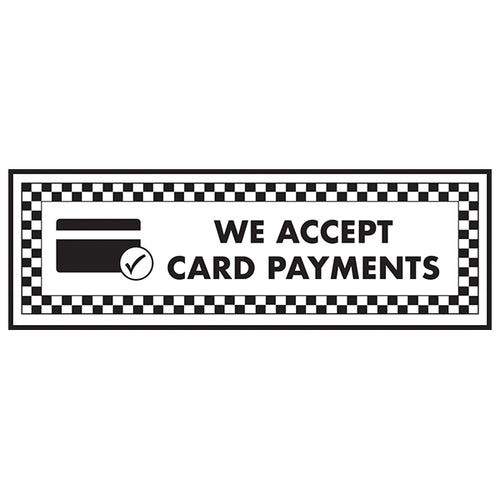 Card Payments Safety Sign Clear Payment Info For Retail