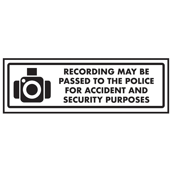 Vehicle CCTV Safety Sign Recording Warns Police Alert