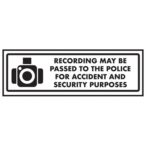 Vehicle CCTV Safety Sign Recording Warns Police Alert
