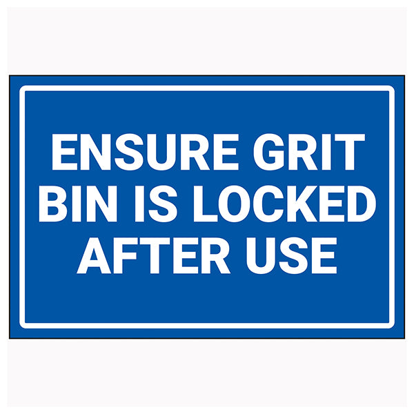 Grit Bin Safety Sign Durable Compliant Heavy Duty Site