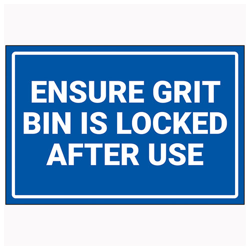 Grit Bin Safety Sign Durable Compliant Heavy Duty Site