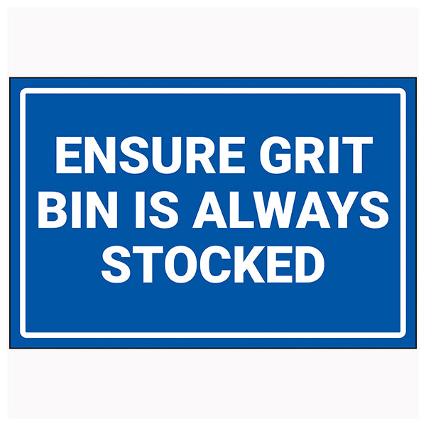 Grit Bin Stocked Safety Sign Durable Weatherproof For Sites