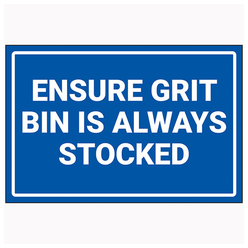 Grit Bin Stocked Safety Sign Durable Weatherproof For Sites