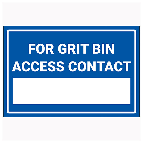 Grit Bin Access Safety Sign Durable High Visibility