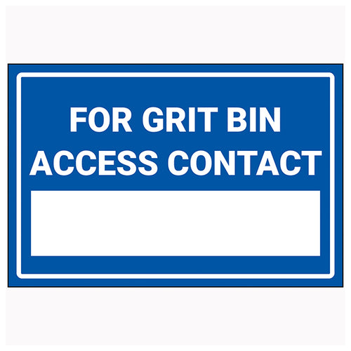 Grit Bin Access Safety Sign Durable High Visibility