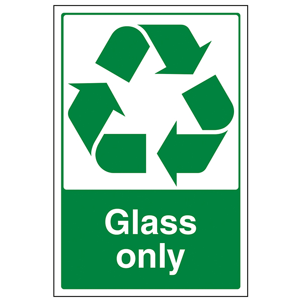 Glass Only Safety Sign Clear Disposal For Workplace