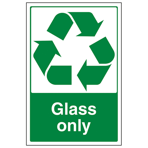 Glass Only Safety Sign Clear Disposal For Workplace