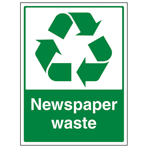 Newspaper Waste Safety Sign Compliant Durable Workplace