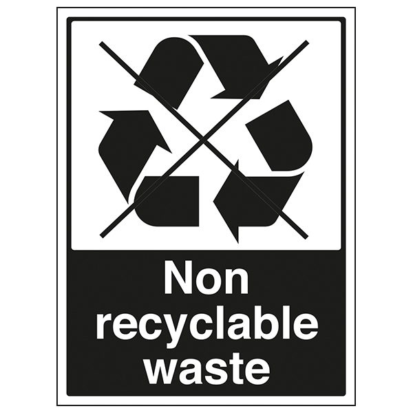 Non Recyclable Waste Safety Sign Durable Workplace High