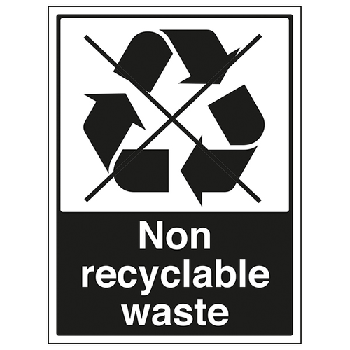 Non Recyclable Waste Safety Sign Durable Workplace High