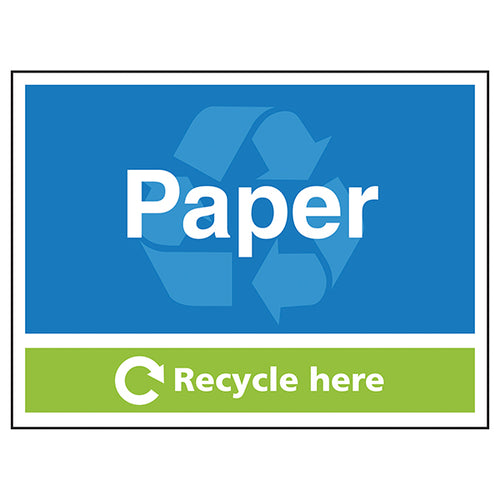 Paper Recycle Here Safety Sign Essential Office Recycle