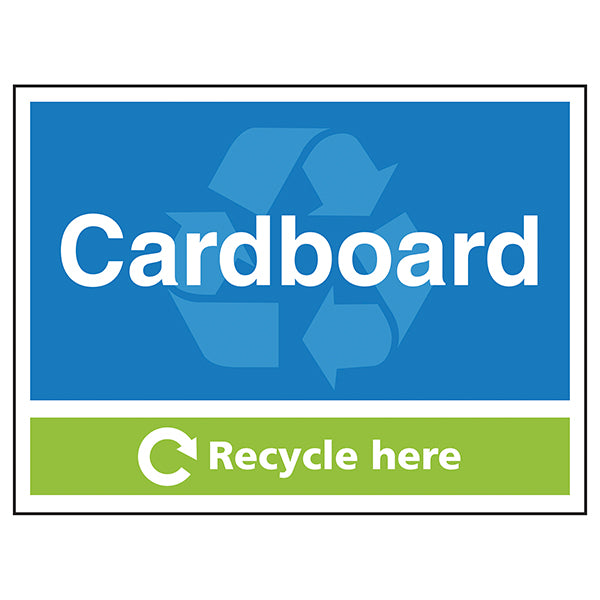 Cardboard Recycle Here Safety Sign For Workplace Recycling