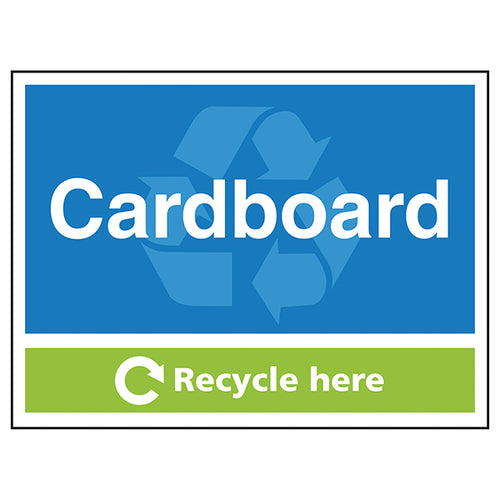 Cardboard Recycle Here Safety Sign For Workplace Recycling