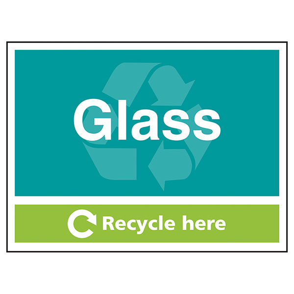 Glass Recycle Here Safety Sign Clear Workplace Essential