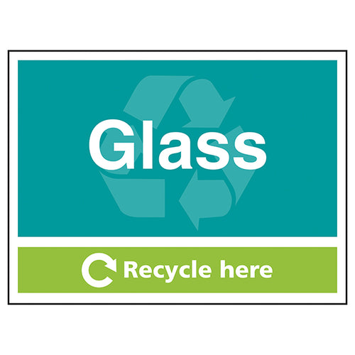 Glass Recycle Here Safety Sign Clear Workplace Essential