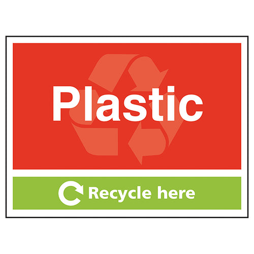 Plastic Recycle Here Safety Sign Clear Workplace Guidance