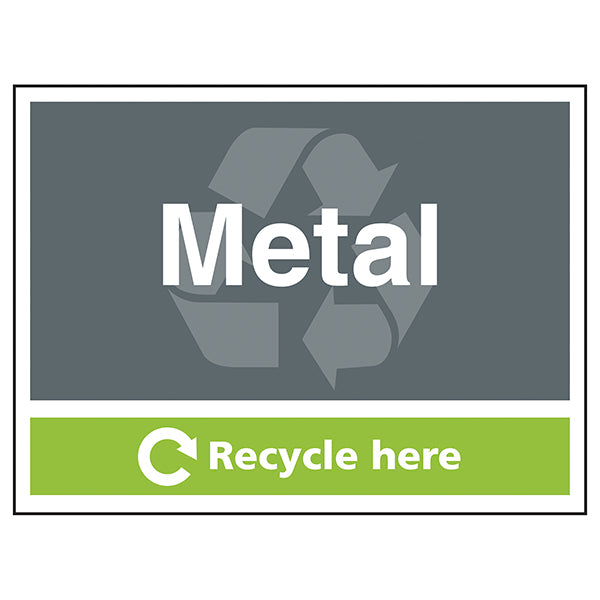 Durable Metal Recycle Here Safety Sign For Staff Guidance